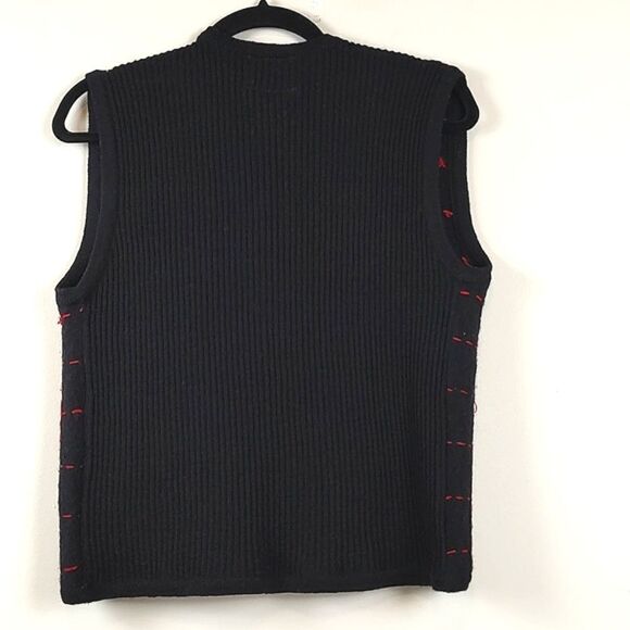 Cambridge Dry Goods Company Boiled Wool Embroidered Christmas Vest Size L - Picture 14 of 16